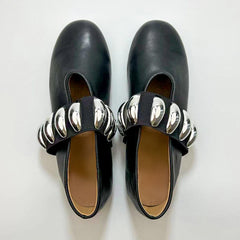 Tuhoomall Ballet Flats for Women, Round Toe, Adjustable Buckle, Casual Style, All-Day Comfort, Non-Slip Rubber Sole, Perfect for Parties and Performances