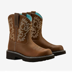 Tuhoomall Stylish Embroidered Low Heel Ankle Boots for Parties and Casual Wear