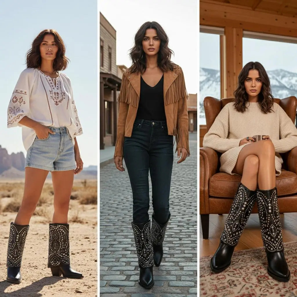 Tuhoomall Ankle Boots for Women, Stylish and Comfortable, Perfect for Parties and Casual Outings, Studded Design with Metal Buckle, 10cm Chunky Heel Tuhoomall