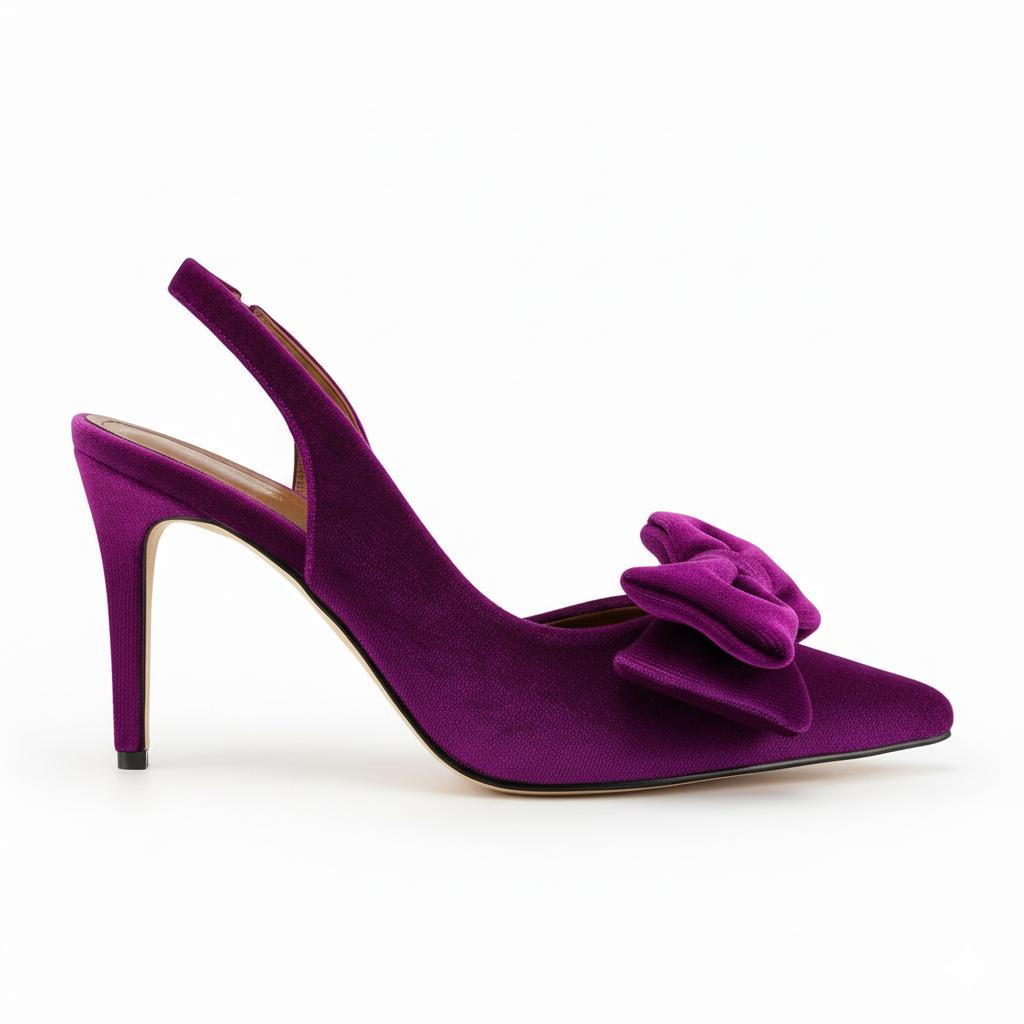 Tuhoomall Stylish High Heel Sandals With Bow, Pointed Toe, Slip-On Design For Parties, Performances, Fashion Casual Wear, 3.1in Stiletto Heel Tuhoomall