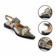 Tuhoomall Comfortable Low Heel Platform Shoes with Adjustable Metal Buckle for Casual and Office Use, Ideal for All-Season Wear