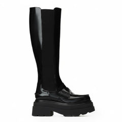 Tuhoomall Comfortable Chunky Heeled Ankle Boots With Elastic Sides For Casual, Work, Party And Everyday Wear