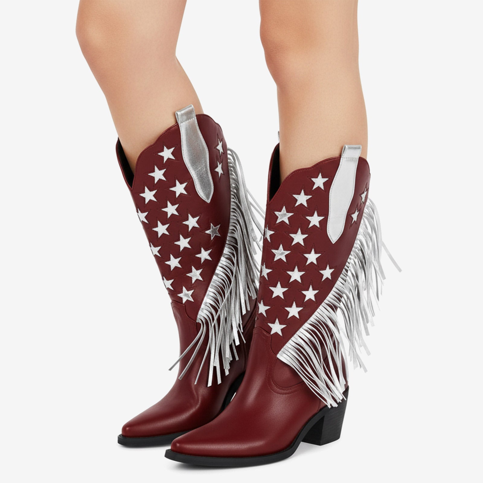 Tuhoomall Western Style Fringe Ankle Boots for Women, Comfortable Low Heel Party Footwear, All-Season Fashion for Performances and Dance Events
