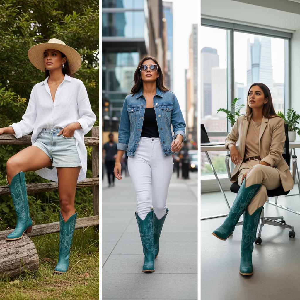 Tuhoomall Western Knee-High Boots for Women, Comfortable Suede Leather with Animal Embroidery, Perfect for Fashion and Casual Travel Activities Tuhoomall