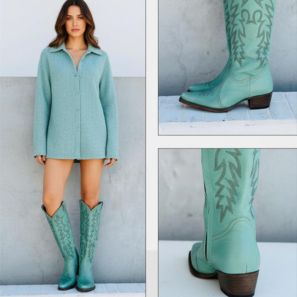 Tuhoomall Western Style Ankle Boots with Snip Toe, 1.75 in Heel, Casual Fashion, Embroidered Details, Perfect for All Seasons Tuhoomall