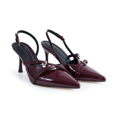 Tuhoomall High Heel Sandals for Women, Stylish Pointed Toe Low Heel, Double Buckle Open Back Design for Casual and Formal Occasions Tuhoomall