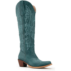 Tuhoomall Western Knee-High Boots for Women, Comfortable Suede Leather with Animal Embroidery, Perfect for Fashion and Casual Travel Activities