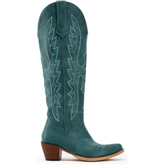 Tuhoomall Western Knee-High Boots for Women, Comfortable Suede Leather with Animal Embroidery, Perfect for Fashion and Casual Travel Activities