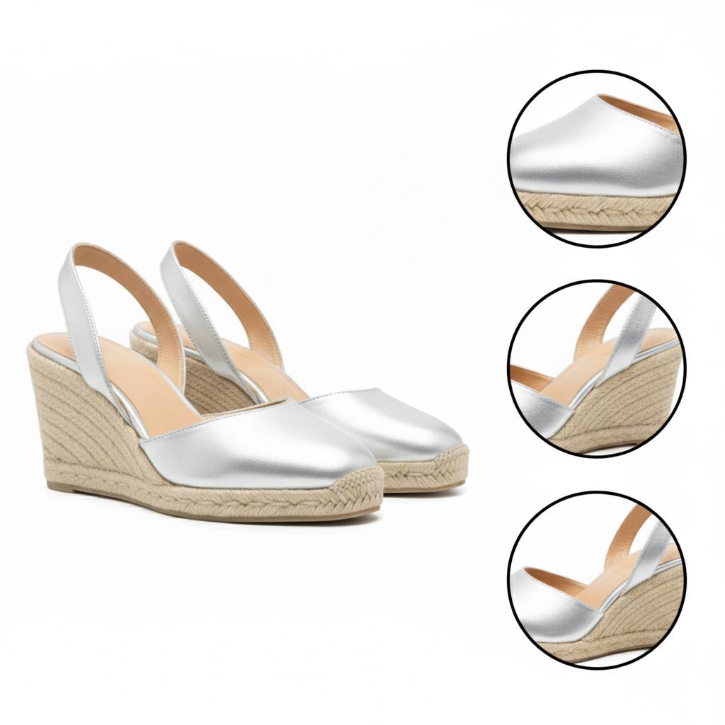 Tuhoomall Ethnic Style Wedge Sandals for Women, Casual Fashion Retro, Round Toe, Slip-On, Braided Pattern, 3.74 Inch Heel Height Tuhoomall