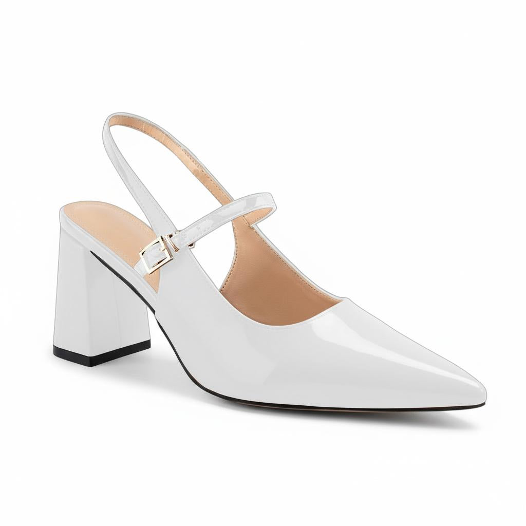Tuhoomall Fashion Mid-Heel Sandals for Women, Elegant Office Daily Wear, Adjustable Strap, Tapered Toe Design, Comfortable Rubber Sole Tuhoomall