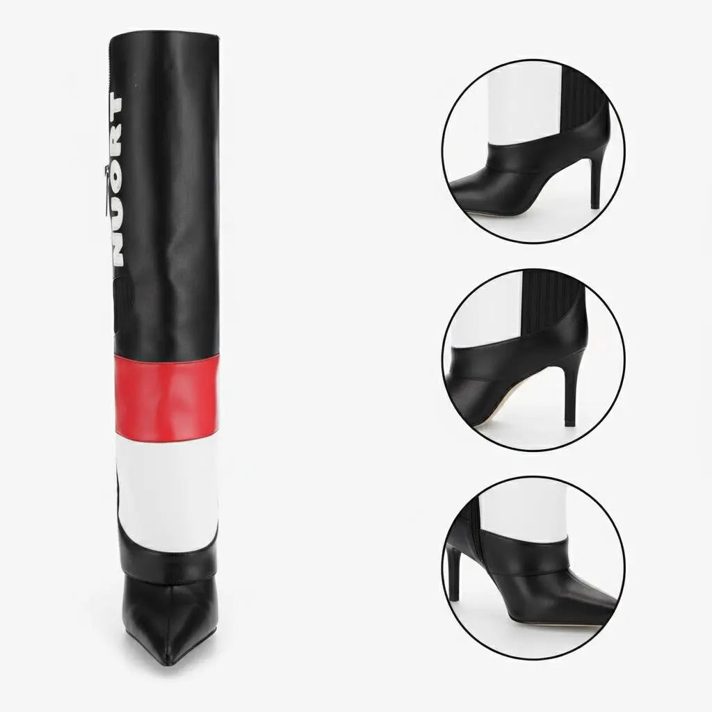 Tuhoomall Over-The-Knee Fashion Boots for Women, High Heels with Chain Detail, Stylish Casual Performance Footwear Tuhoomall