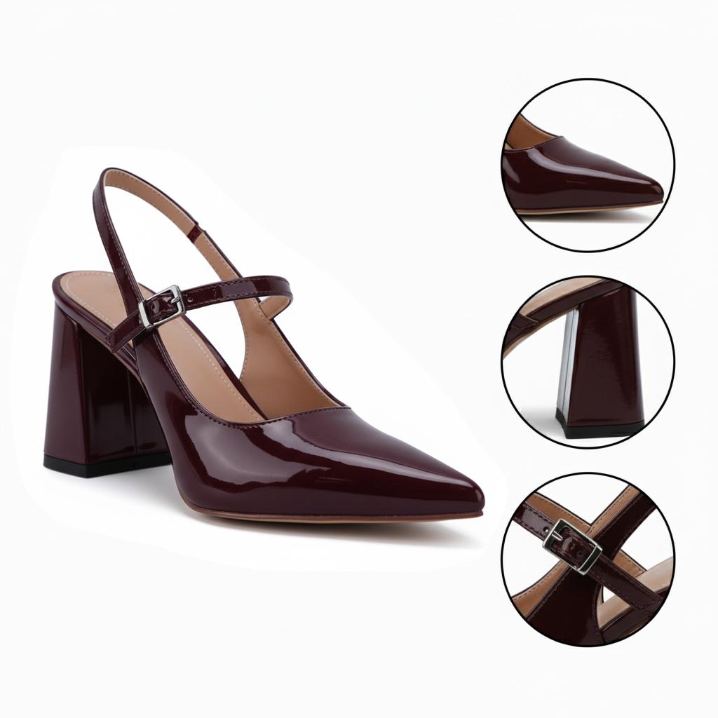 Tuhoomall Fashion Mid-Heel Sandals for Women, Elegant Office Daily Wear, Adjustable Strap, Tapered Toe Design, Comfortable Rubber Sole Tuhoomall
