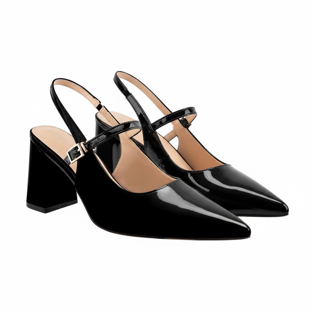 Tuhoomall Fashion Mid-Heel Sandals for Women, Elegant Office Daily Wear, Adjustable Strap, Tapered Toe Design, Comfortable Rubber Sole Tuhoomall