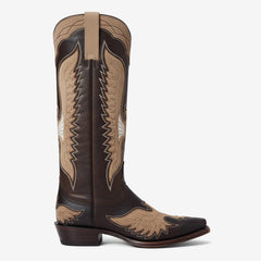 Tuhoomall Retro Western Knee-High Boots for Women, Suede Leather, Animal Print, Easy Slip-On, Casual Vintage Style