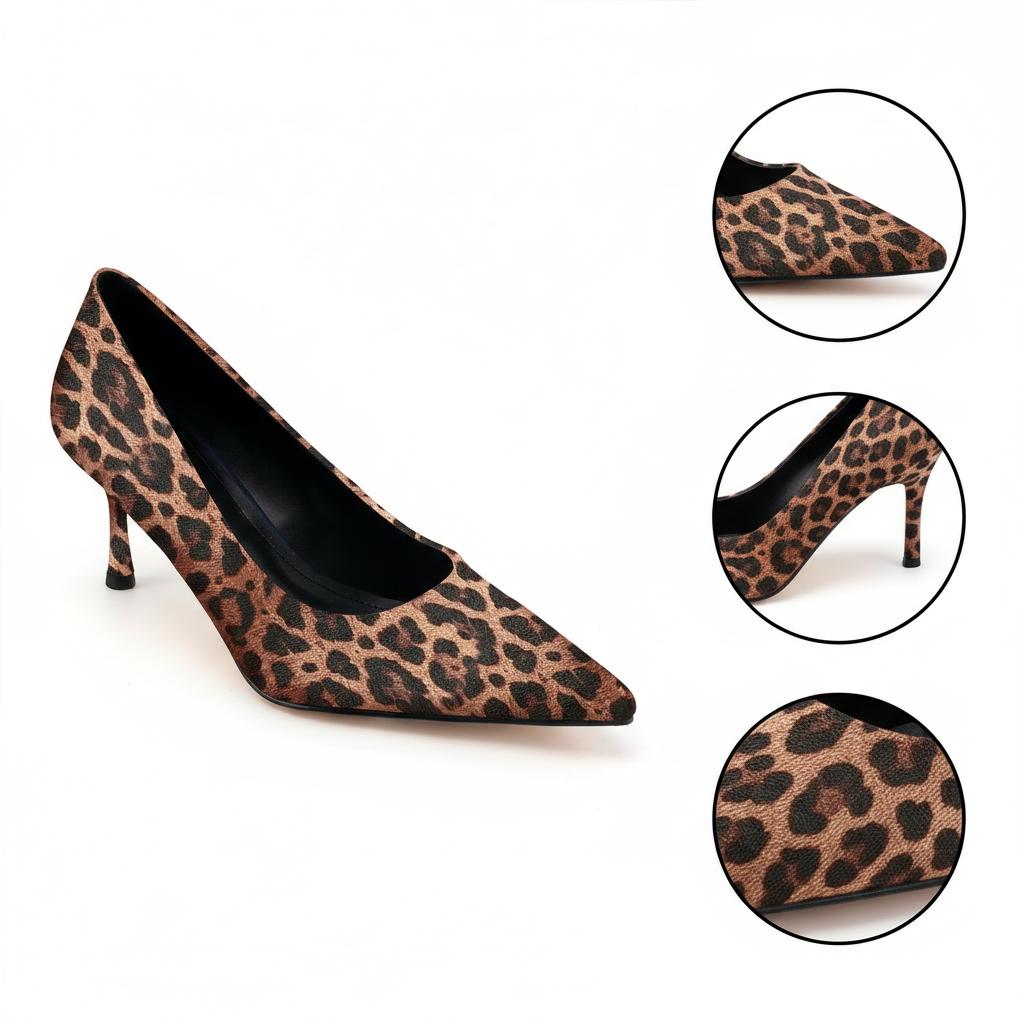 Tuhoomall High Heel Sandals for Women - Elegant Pointed Toe Leather Flats for Office, Parties & Casual Wear - Summer 2-Inch Mid Heel Tuhoomall