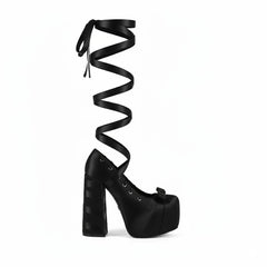 Tuhoomall Waterproof Platform High Heel Sandals with Round Closed Toe for Performances and Evening Events, 17cm Stiletto Heel, Spring Summer Style Tuhoomall