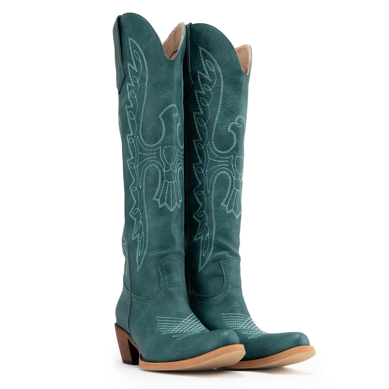 Womens Cowgirl Boots Fashion Over the Knee Boots With Classic Embroidery