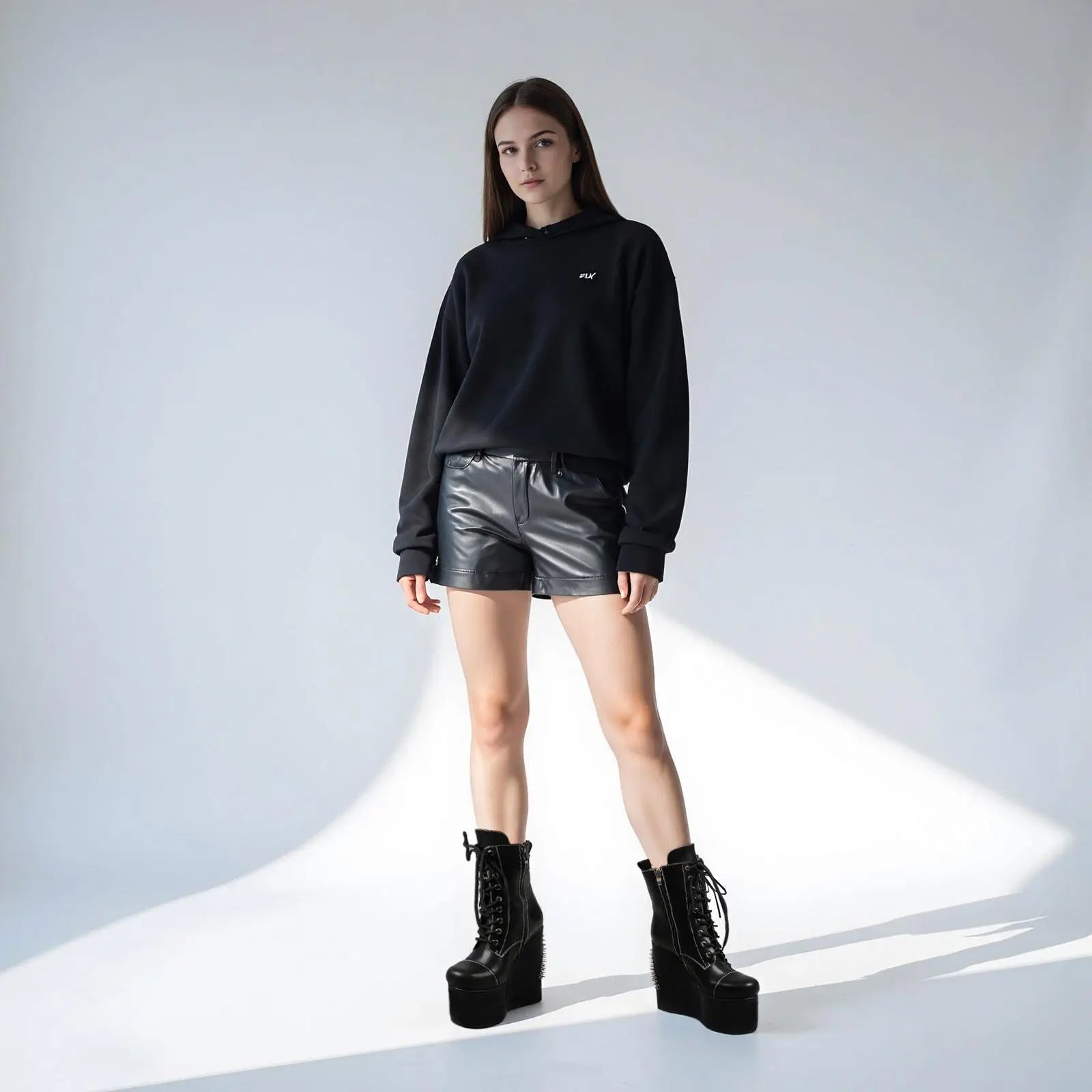 Tuhoomall Platform Boots for Women with Chunky Heel, Geometric Patterns, Perfect for Parties and Performances, Comfortable and Fashionable Tuhoomall