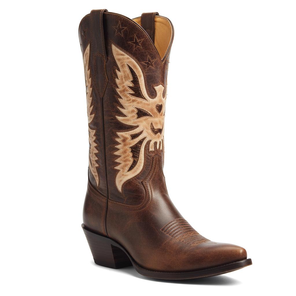 Tuhoomall Western Cowboy Boots for Women, Stylish Mid-Calf Chunky Heel, Unique Embroidered Animal Pattern, Perfect for Outdoor Casual Wear Tuhoomall