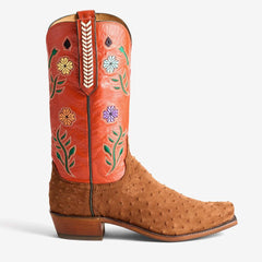 Tuhoomall Western Embroidered Mid-Calf Boots for Women, Chunky Heel Stylish Slip-On Casual Shoes