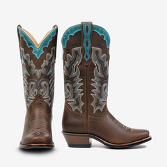 Tuhoomall Western Ankle Boots for Women, Casual Street Style with Embroidery, Ideal for Parties and Outdoor Travel, Comfortable Chunky Mid Heel