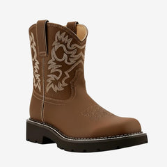 Tuhoomall Stylish Embroidered Low Heel Ankle Boots for Parties and Casual Wear