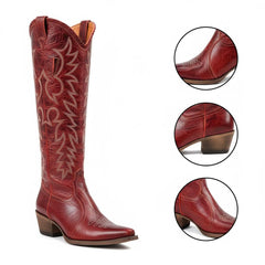 Tuhoomall Western Style Ankle Boots with Snip Toe, 1.75 in Heel, Casual Fashion, Embroidered Details, Perfect for All Seasons Tuhoomall