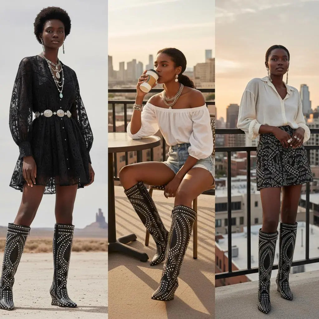 Tuhoomall Over-The-Knee Boots For Women, Stylish Wedge Heel With Zipper Closure, Perfect For Parties And Fashionable Casual Outfits Tuhoomall