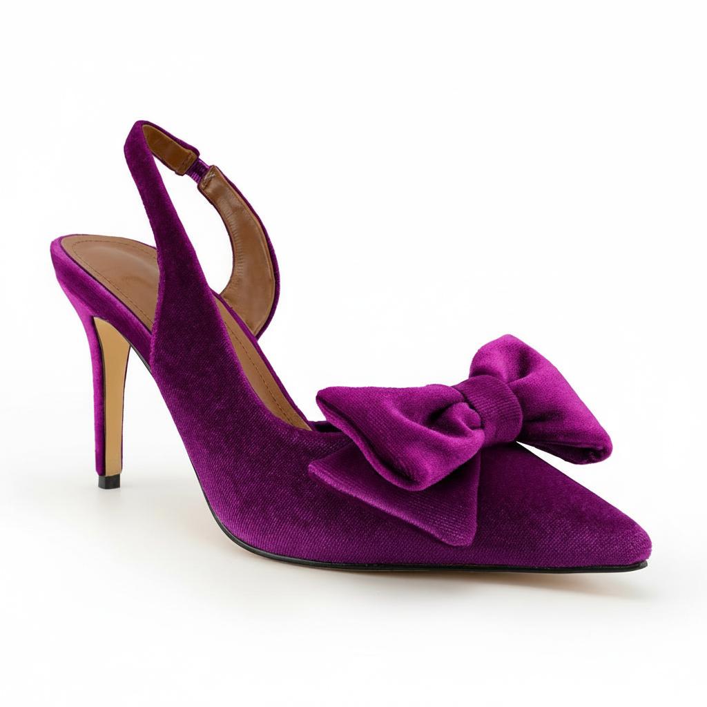 Tuhoomall Stylish High Heel Sandals With Bow, Pointed Toe, Slip-On Design For Parties, Performances, Fashion Casual Wear, 3.1in Stiletto Heel Tuhoomall