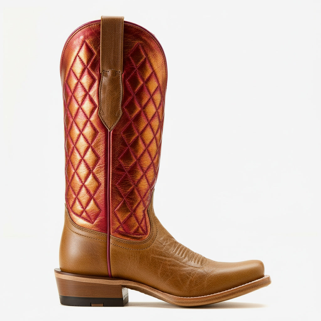Tuhoomall Western Cowboy Boots for Women, Comfort Mid-Calf Boot with Embroidered Design, Chic and Casual Style for All Seasons