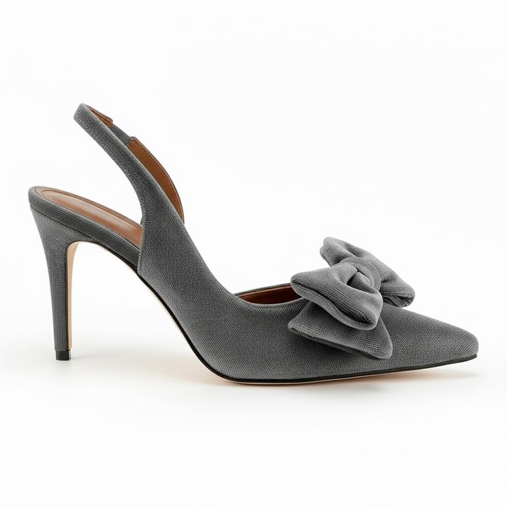 Tuhoomall Stylish High Heel Sandals With Bow, Pointed Toe, Slip-On Design For Parties, Performances, Fashion Casual Wear, 3.1in Stiletto Heel Tuhoomall
