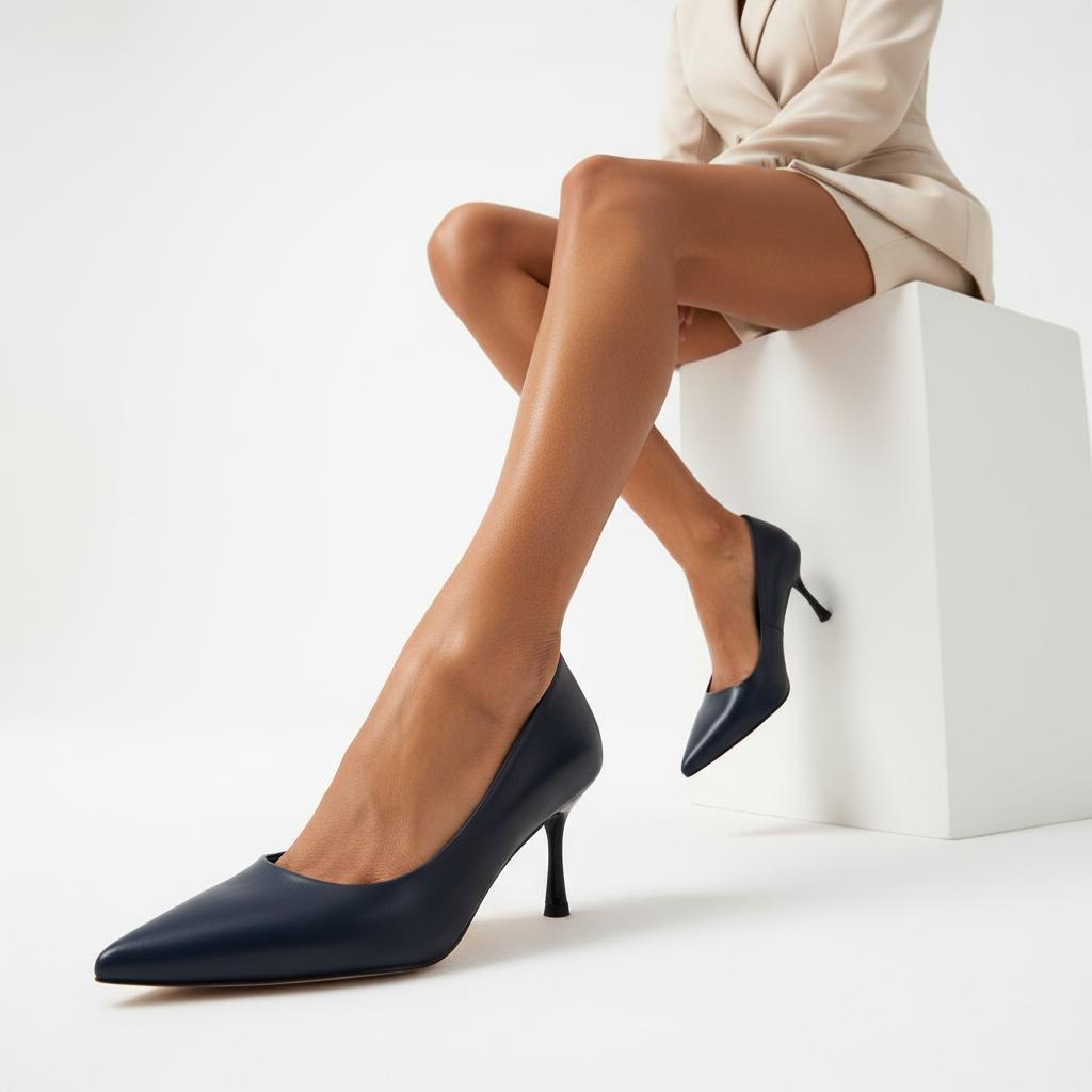 Tuhoomall High Heel Sandals for Women - Elegant Pointed Toe Leather Flats for Office, Parties & Casual Wear - Summer 2-Inch Mid Heel Tuhoomall