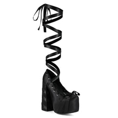 Tuhoomall Waterproof Platform High Heel Sandals with Round Closed Toe for Performances and Evening Events, 17cm Stiletto Heel, Spring Summer Style Tuhoomall