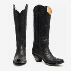 Tuhoomall Western Style Women's Boots, Fashionable Casual Mid-Calf Cowboy Boots, Solid Color with Stone Pattern, Comfortable Chunky Heel for All Seasons