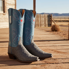 Tuhoomall Floral Embroidered Western Mid Calf Boots, Comfortable Slip-On Design, Stylish Chunky Heel for Travel and Outdoor Fashion