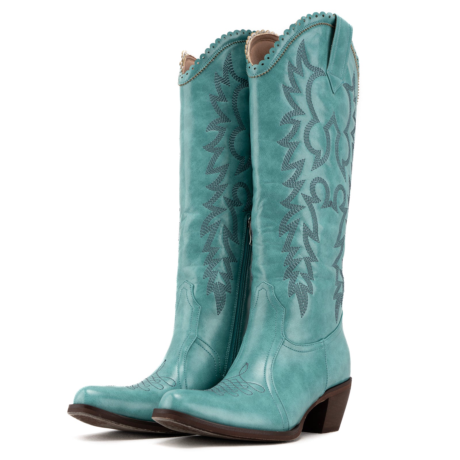 Tuhoomall Western Style Ankle Boots with Snip Toe, 1.75 in Heel, Casual Fashion, Embroidered Details, Perfect for All Seasons