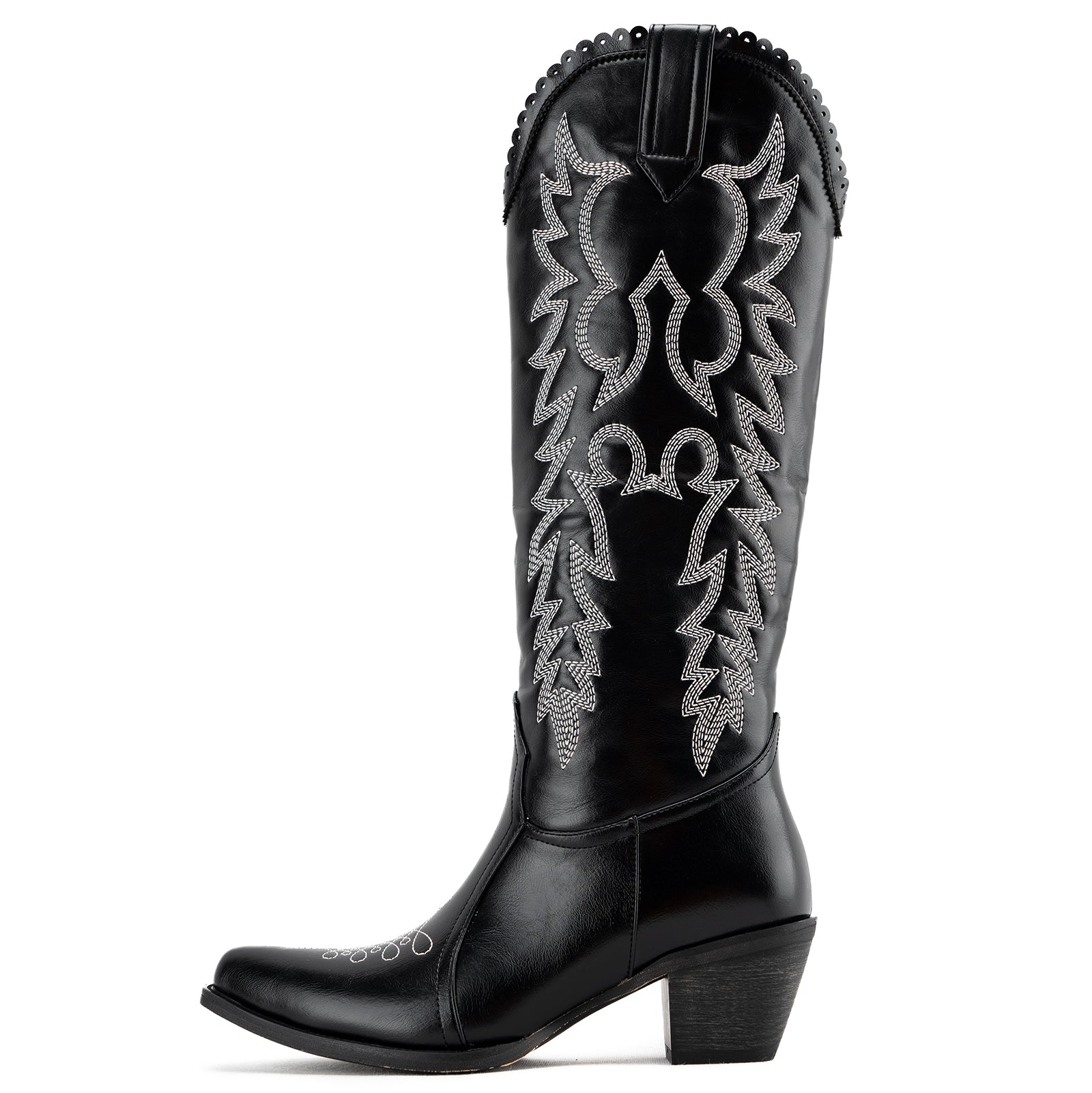 Tuhoomall Western Style Ankle Boots with Snip Toe, 1.75 in Heel, Casual Fashion, Embroidered Details, Perfect for All Seasons
