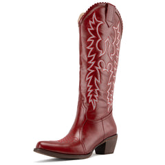 Tuhoomall Western Style Ankle Boots with Snip Toe, 1.75 in Heel, Casual Fashion, Embroidered Details, Perfect for All Seasons