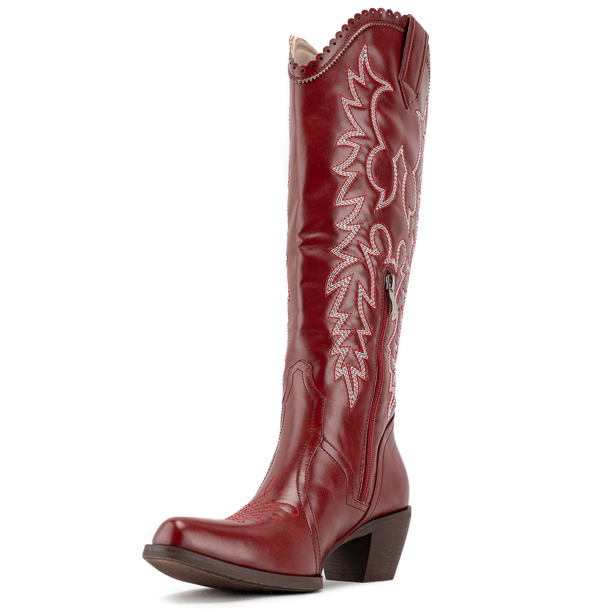 Tuhoomall Western Style Ankle Boots with Snip Toe, 1.75 in Heel, Casual Fashion, Embroidered Details, Perfect for All Seasons
