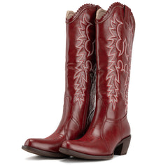 Tuhoomall Western Style Ankle Boots with Snip Toe, 1.75 in Heel, Casual Fashion, Embroidered Details, Perfect for All Seasons