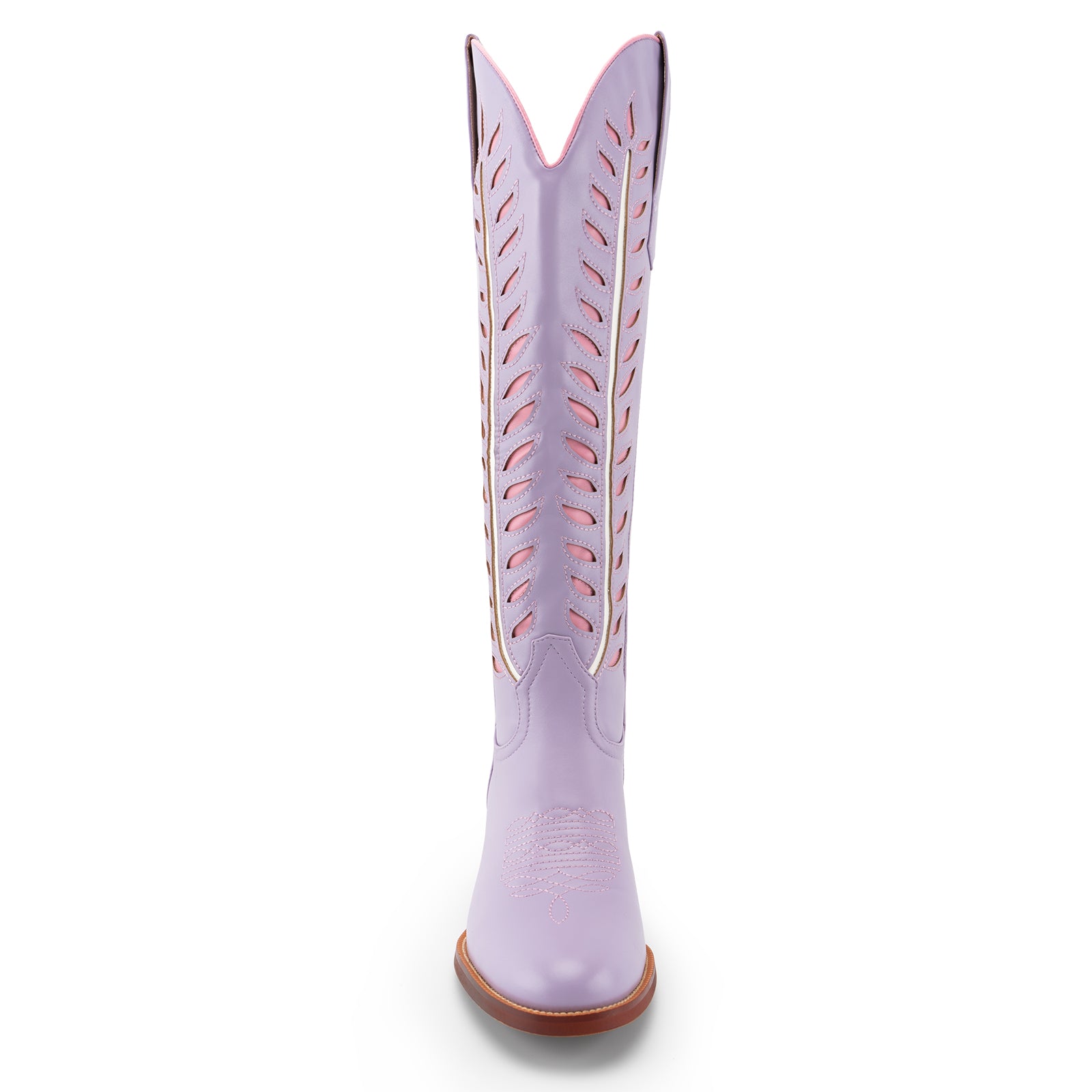 Tuhoomall Western Mid Calf Boots for Women, Embroidered Vegan Leather, Casual Chunky Heel, Spring Autumn Winter Fashion