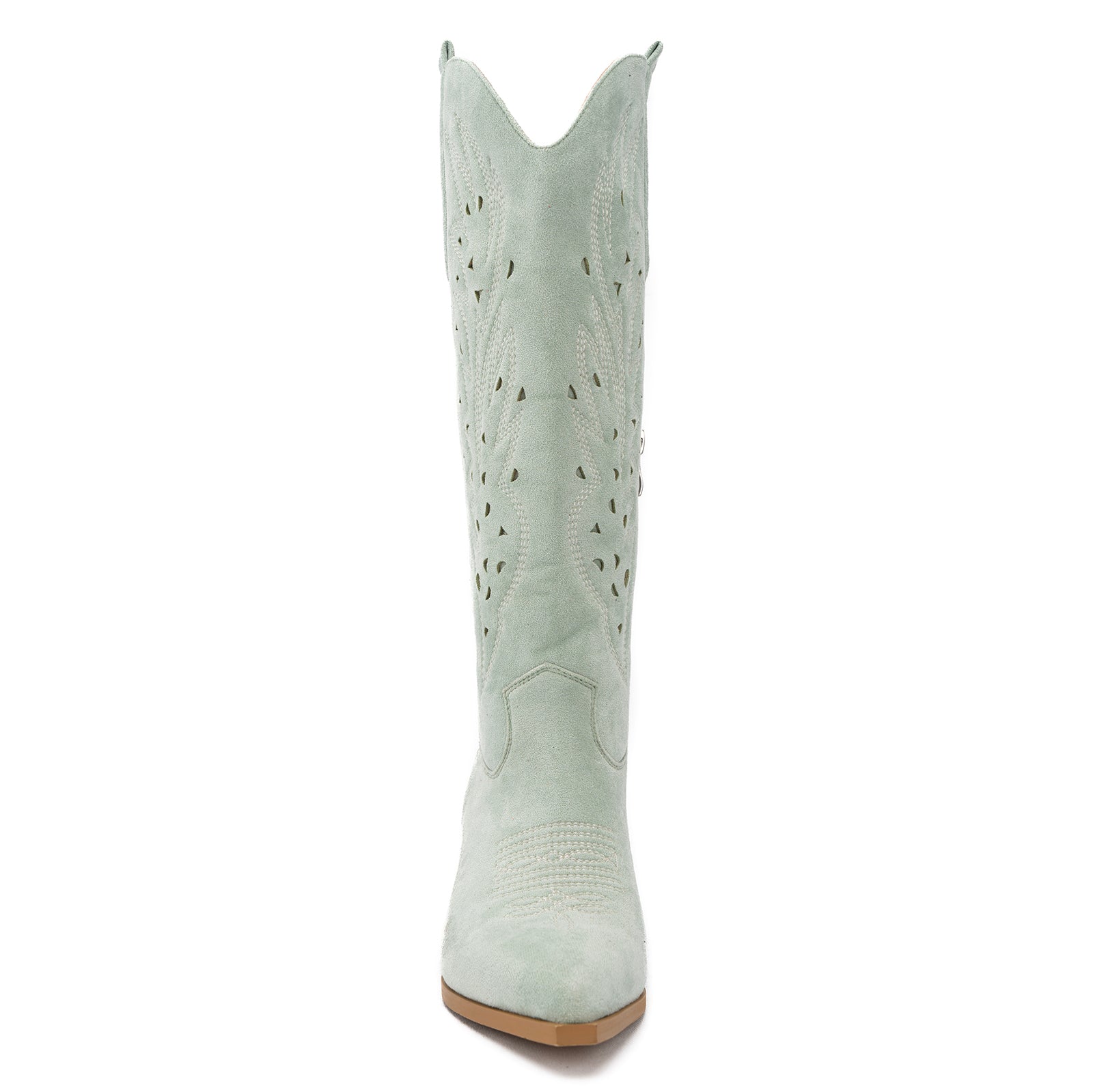 Tuhoomall Western Knee-High Boots For Women With Embroidery And Zipper, Chunky Heel For Travel, Outdoor, Fashion Casual, Party And Dance