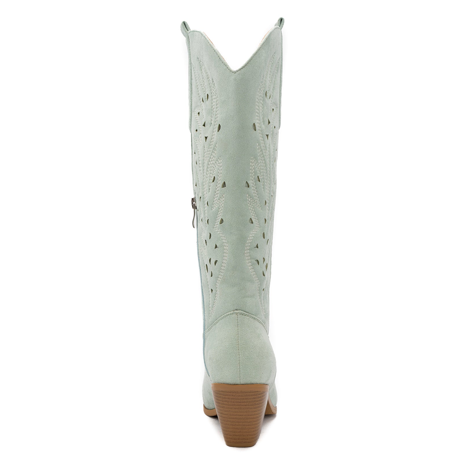 Tuhoomall Western Knee-High Boots For Women With Embroidery And Zipper, Chunky Heel For Travel, Outdoor, Fashion Casual, Party And Dance