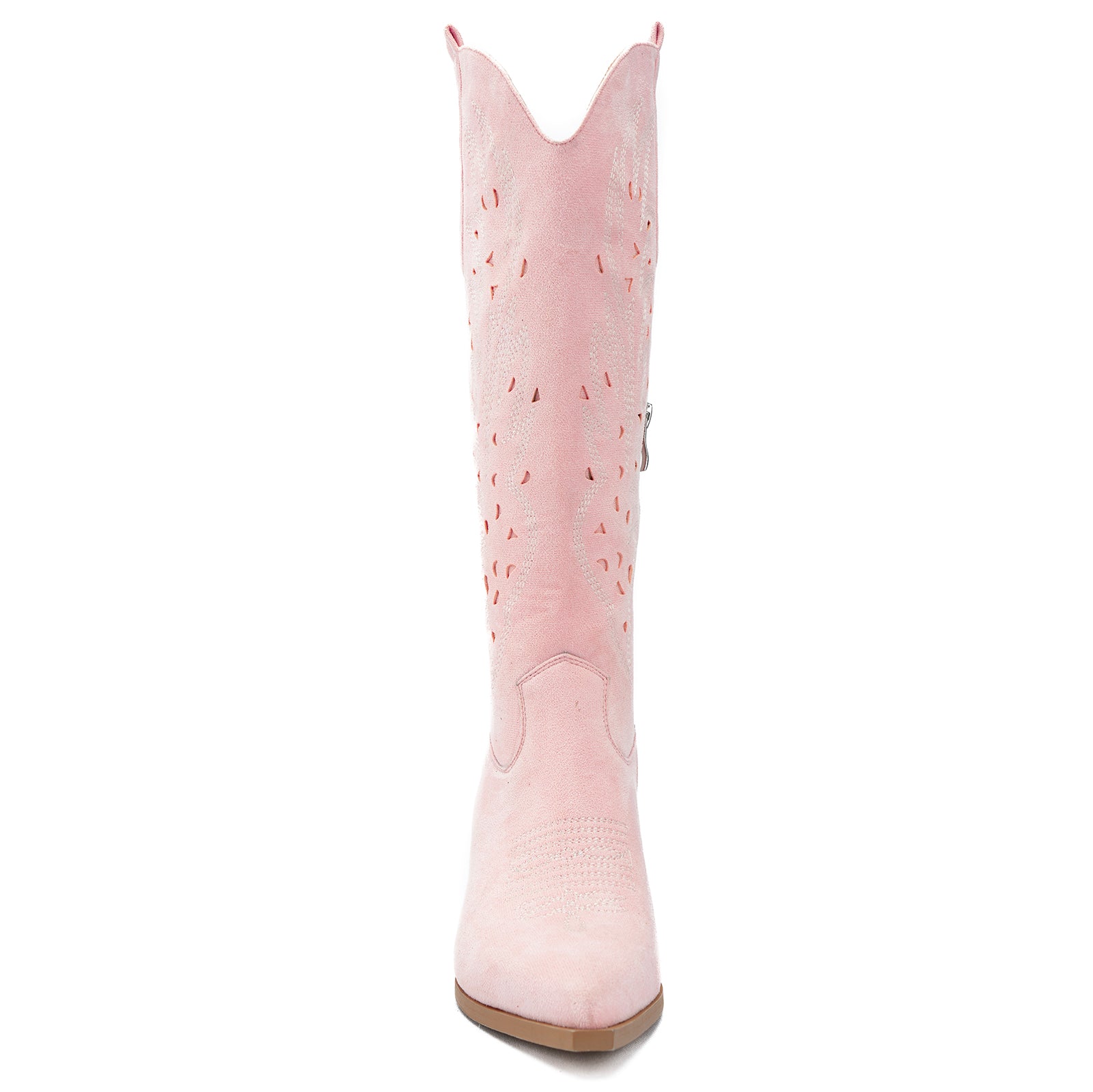 Tuhoomall Western Knee-High Boots For Women With Embroidery And Zipper, Chunky Heel For Travel, Outdoor, Fashion Casual, Party And Dance