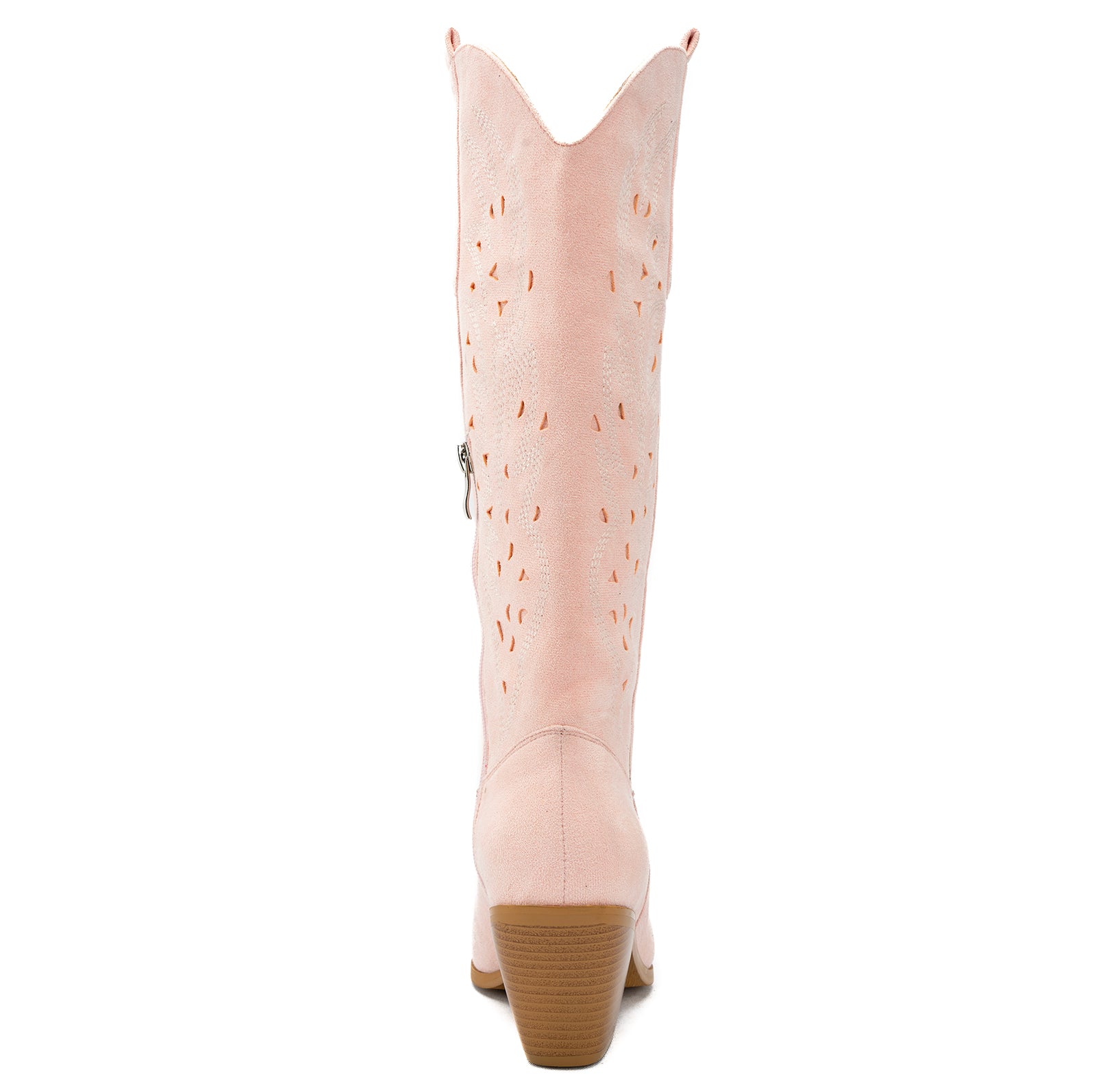 Tuhoomall Western Knee-High Boots For Women With Embroidery And Zipper, Chunky Heel For Travel, Outdoor, Fashion Casual, Party And Dance
