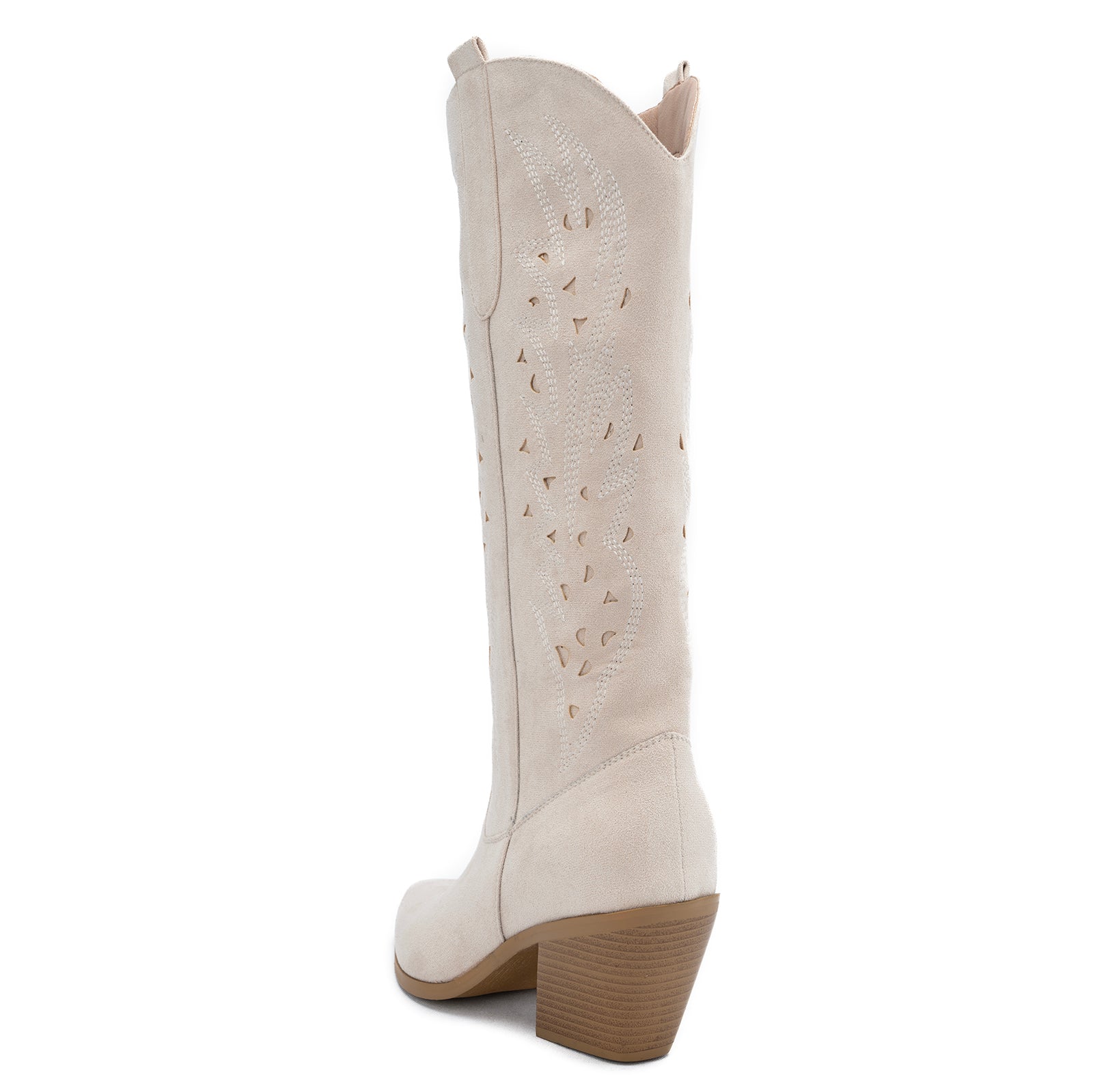 Tuhoomall Western Knee-High Boots For Women With Embroidery And Zipper, Chunky Heel For Travel, Outdoor, Fashion Casual, Party And Dance