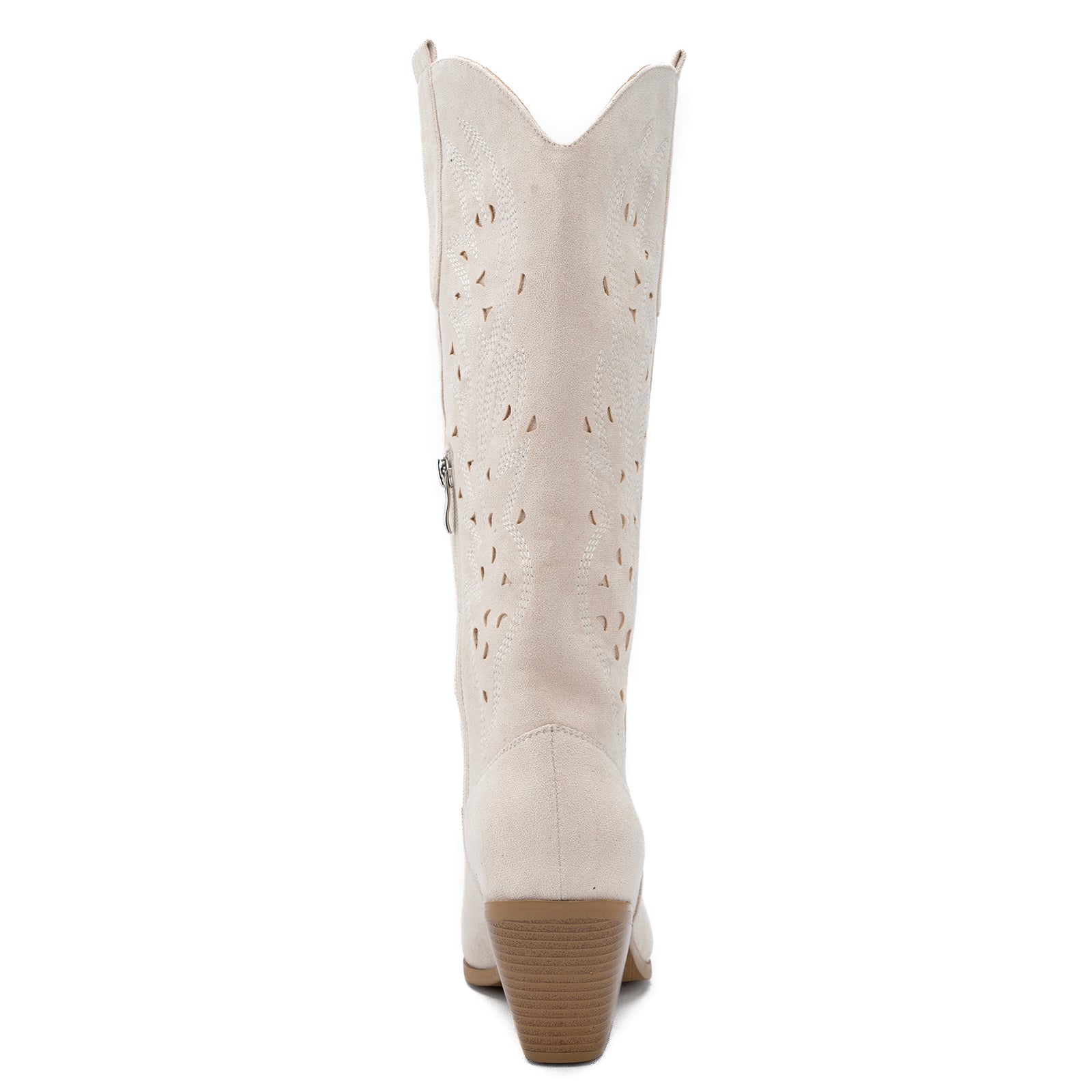 Tuhoomall Western Knee-High Boots For Women With Embroidery And Zipper, Chunky Heel For Travel, Outdoor, Fashion Casual, Party And Dance