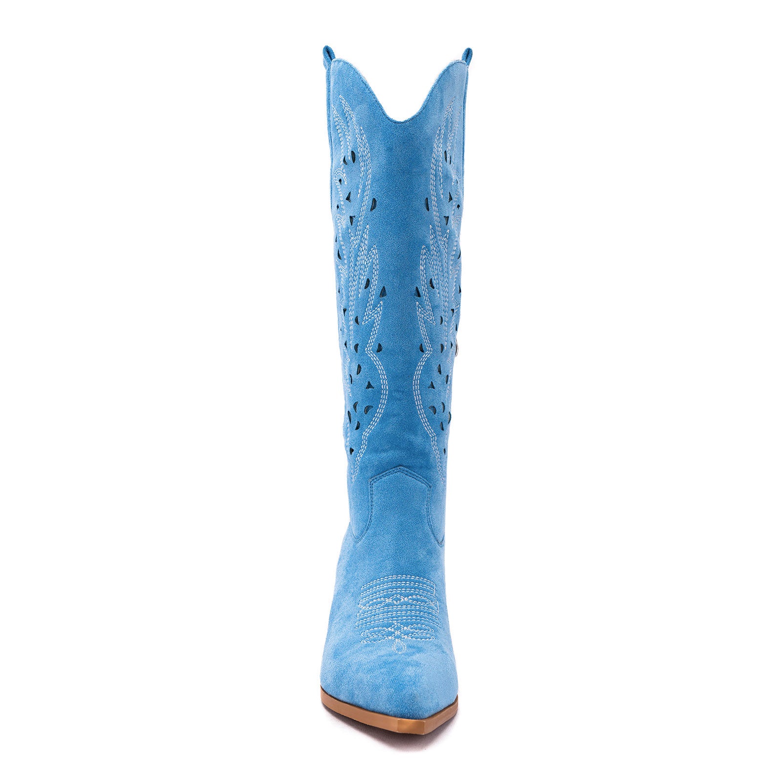 Tuhoomall Western Knee-High Boots For Women With Embroidery And Zipper, Chunky Heel For Travel, Outdoor, Fashion Casual, Party And Dance