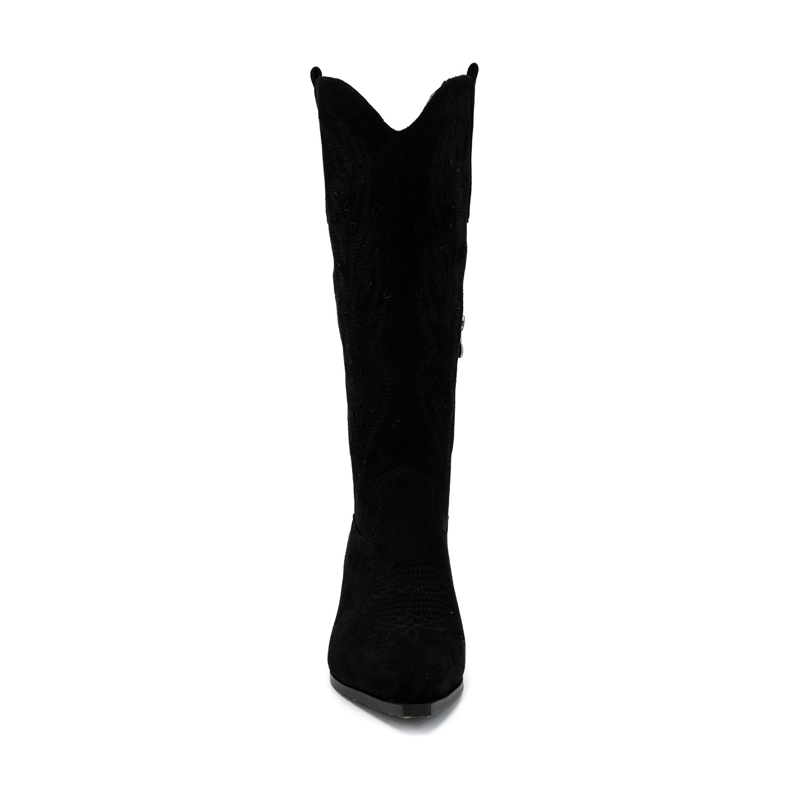 Tuhoomall Western Knee-High Boots For Women With Embroidery And Zipper, Chunky Heel For Travel, Outdoor, Fashion Casual, Party And Dance