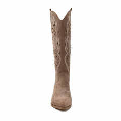 Tuhoomall Western Knee-High Boots For Women With Embroidery And Zipper, Chunky Heel For Travel, Outdoor, Fashion Casual, Party And Dance